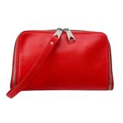 Bottega Veneta Vintage Pre-owned Laeder kuvertvskor Red, Dam