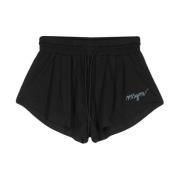 Msgm Svarta Casual Shorts för Män Black, Dam