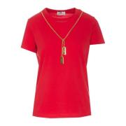 Elisabetta Franchi Röd T-shirt med cut-out detalj Red, Dam