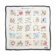 Moschino Beige Sidenscarf Exklusivt Tryck Multicolor, Dam