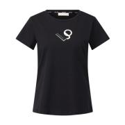 Liu Jo T-shirt med logo-print och glamour Black, Dam