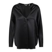 Vince Elegant V-ringad blus Black, Dam