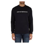 Emporio Armani Bomull Modal Sweatshirt Essential Logo Präglad Blue, He...