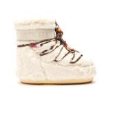 Moon Boot Vita Faux-Fur Pärlor Slip-On Stövlar White, Dam