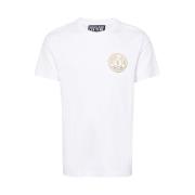 Versace Jeans Couture Logotryck Bomull T-shirt Vit/Guld White, Herr