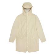 Rains Lång Jacka W3 Cream Regnjacka Beige, Dam