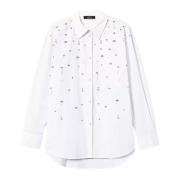 Twinset Vit Skjorta Actitude Kollektion Broderad White, Dam