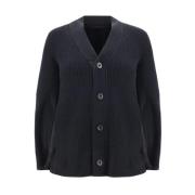 Sacai Spetsinsats Ull Cardigan Mörkt Design Black, Dam