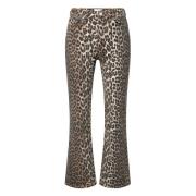 Ganni Leopard Betzy Cropped Jeans Multicolor, Dam