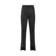 Rick Owens Svart Harpiksbeklädd Stretch Denim Jeans Black, Herr