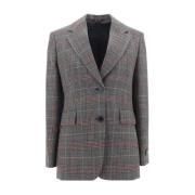 Prada Prince of Wales Mönstrad Ylleblazer Gray, Dam