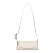 Jil Sander Mini Cannolo Logo Print Axelväska Beige, Dam