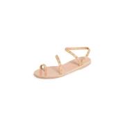 Ancient Greek Sandals Flätade lädersandaler Beige, Dam