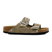 Birkenstock Beige Sandaler med Arizona Nit Kant Beige, Dam