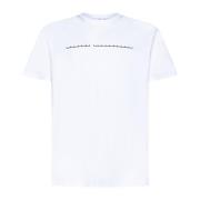 Random Identities Logo Print Crew Neck T-shirts Polos White, Dam