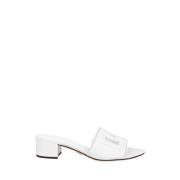 Dolce & Gabbana Präglad Logotyp Mittenklack Mules White, Dam