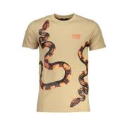 Cavalli Class Beige Bomull Tryckt Logotyp T-shirt Beige, Herr