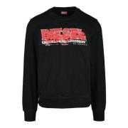 Diesel Bomullsblandning Sweatshirt Black, Herr