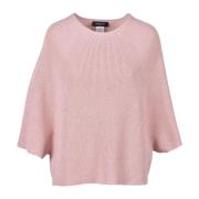 Fabiana Filippi Elegant Stickad Topp med Bomullsblandning Pink, Dam