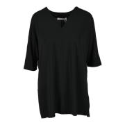 Max Mara Fritids T-shirt med viskosblandning Black, Dam