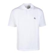 Calvin Klein Jeans Bomull Elastan Polo Skjorta White, Herr