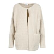 Alysi Bomullsblandning Kofta Beige, Dam