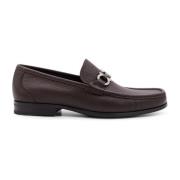 Salvatore Ferragamo Gancini Detalj Läderloafer Brown, Herr