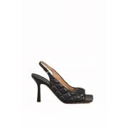 Bottega Veneta Lädersandal med gummisula Black, Dam