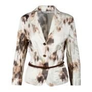 Max Mara Studio Metallfiber Jacka Beige, Dam