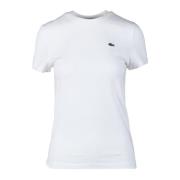 Lacoste Bomull Elastan T-shirt White, Dam