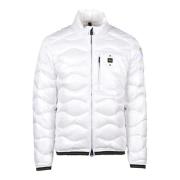 Blauer Nylon Pufferjacka White, Herr