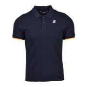 K-Way Bomull Elastan Polo Skjorta Blue, Herr