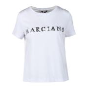 Guess Elegant Marciano T-shirt i bomull-modalblandning White, Dam