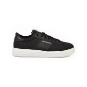 Emporio Armani Stiliga Sneakers med Gummisula Black, Herr