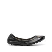 Tod's Svarta platta slip-on skor Black, Dam