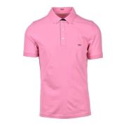 Fay Bomull Elastan Polo Skjorta Pink, Herr