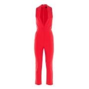 Patrizia Pepe Ärmlös Lång Jumpsuit Klänning Red, Dam