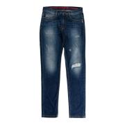 Bikkembergs Ripped Slim Fit Herr Jeans Blue, Herr