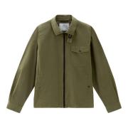 Woolrich Oliv Gabardin Overshirt Green, Herr