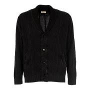 Cashmere Company Herr V-ringad Cardigan Tröja Black, Herr