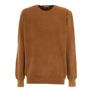 Cashmere Company Herr Rund Hals Tröja Brown, Herr