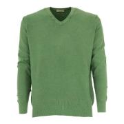 Cashmere Company Lätt V-ringad Herr Pullover Tröja Green, Herr