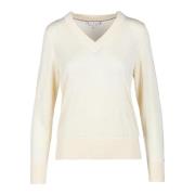 Tommy Hilfiger Lyocell Silk Blandad Stickad Topp White, Dam