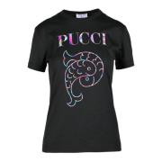 Emilio Pucci Bomull T-shirt Black, Dam