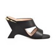 Pinko Lädersandal med gummisula Black, Dam