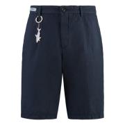 Paul & Shark Linne Bomull Bermuda Shorts Blue, Herr