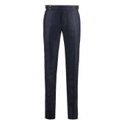 PT Torino Slim Fit Virgin Wool Trousers Blue, Herr