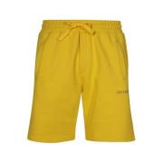 Les Deux Bomull Fleece Shorts Yellow, Herr