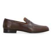 Bally Grainy Leather Loafers Brown, Herr