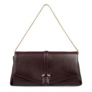 Salvatore Ferragamo Läder Crossbody-väska med Kedjehandtag Purple, Dam